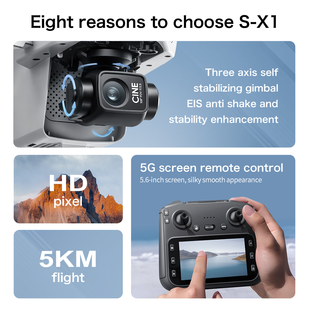 Lenovo S-X1 Drone 8K HD Profes - Drone Camera Stabilized incelemesi ve fiyatı